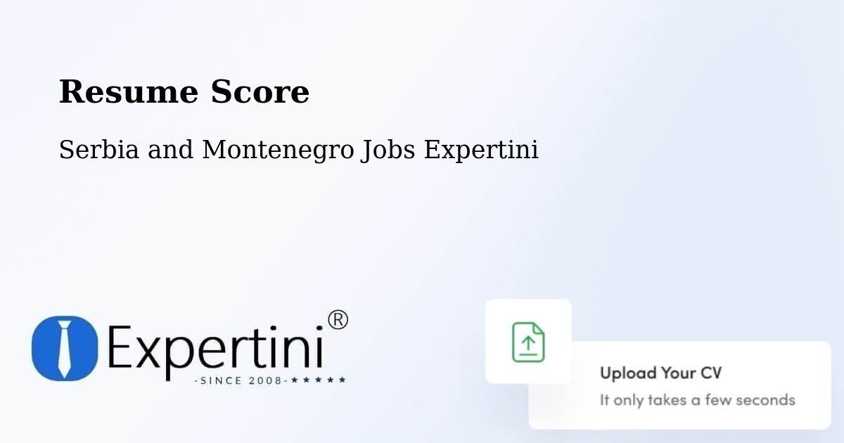 Resume Score & Job Description Match Tool – Binbrook - Serbia and Montenegro Jobs Expertini